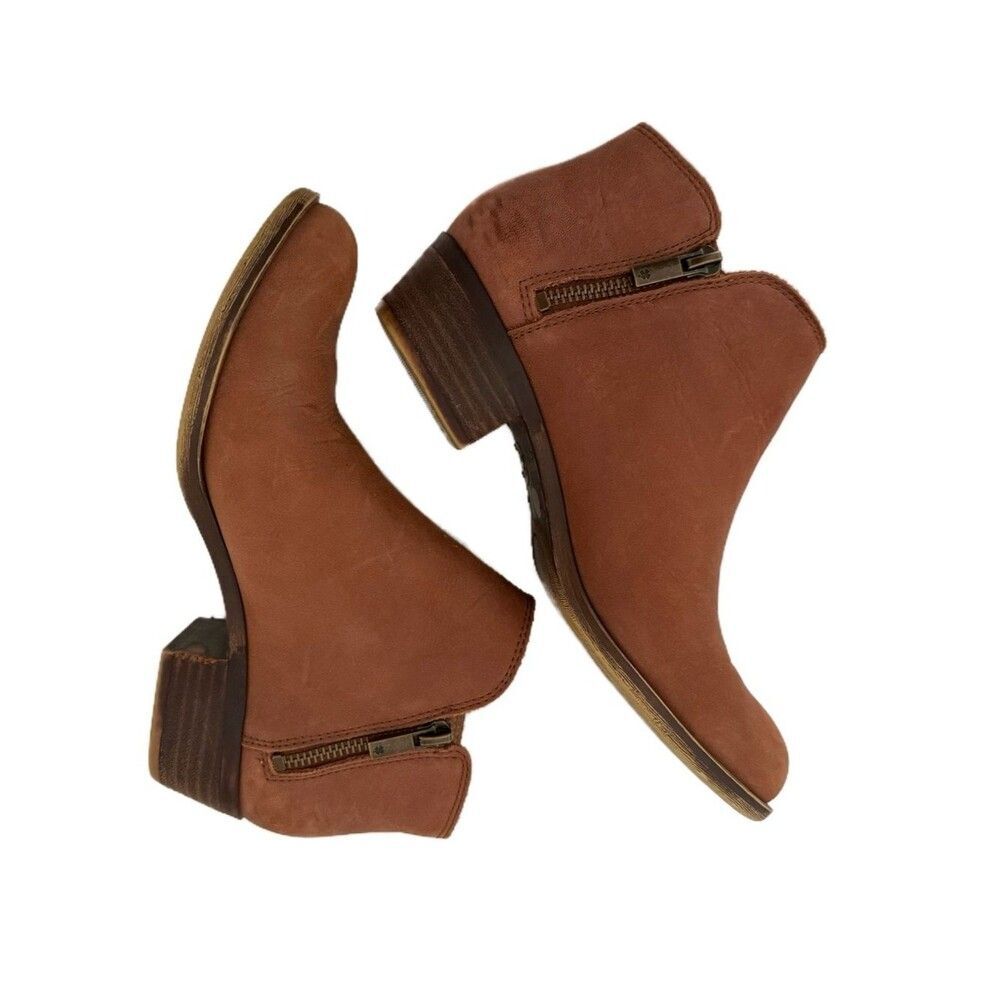 Lucky Brand Brown Leather LP Burklee Ankle Booties